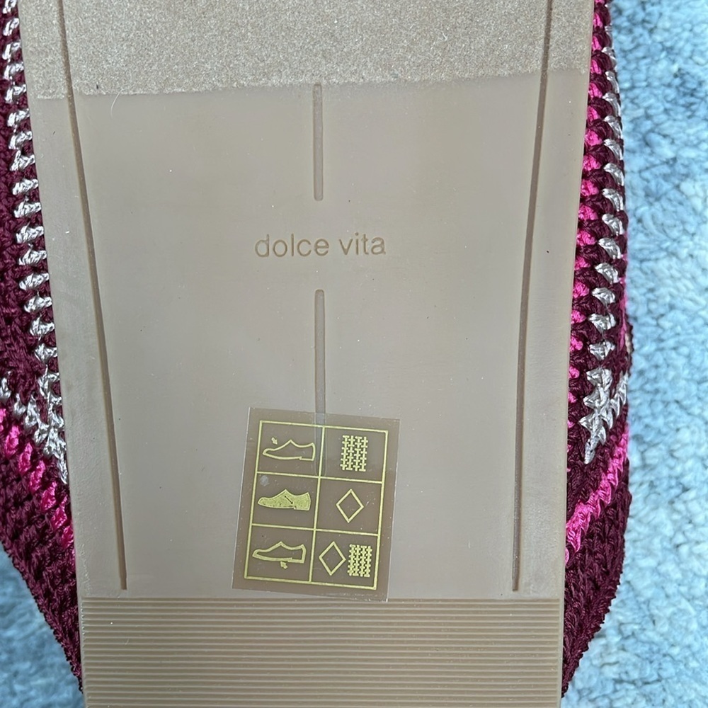 New Dolce Vita Ralli Wedge Sandal Woven Double Strap Slide Pink Sz 8 - Picture 11 of 14